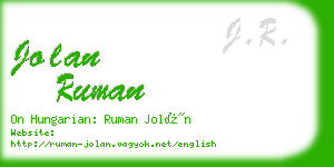 jolan ruman business card